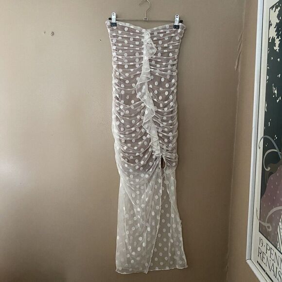 Majorelle White Mesh Dot Lace Bodycon Brady Dress Revolve NWT Sz XS - Picture 10 of 14
